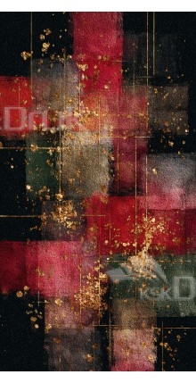 Tło profilowe – abstrakcja z czerwienią, zielenią i złotymi akcentami | PR_75